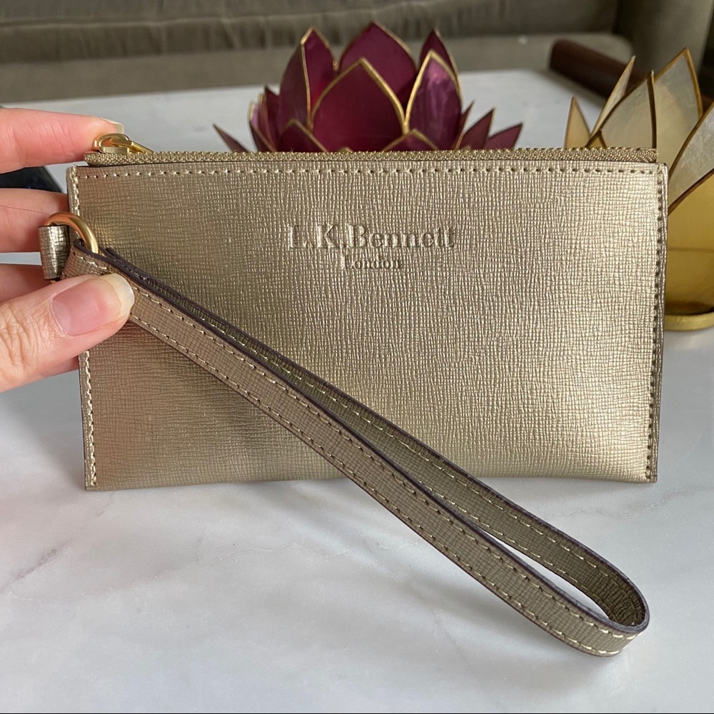 LK Bennett Small Gold Coin Purse Wristlet